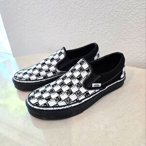 Giày Vans Checkerboard Black Laceless Vans Checkered Vans Giày